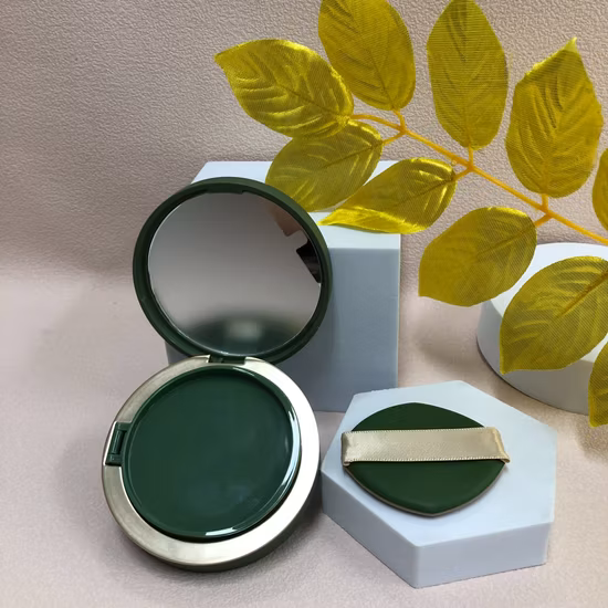 Coussin d'air en plastique vide circulaire de luxe Bb compact cosmétique avec lampe à LED