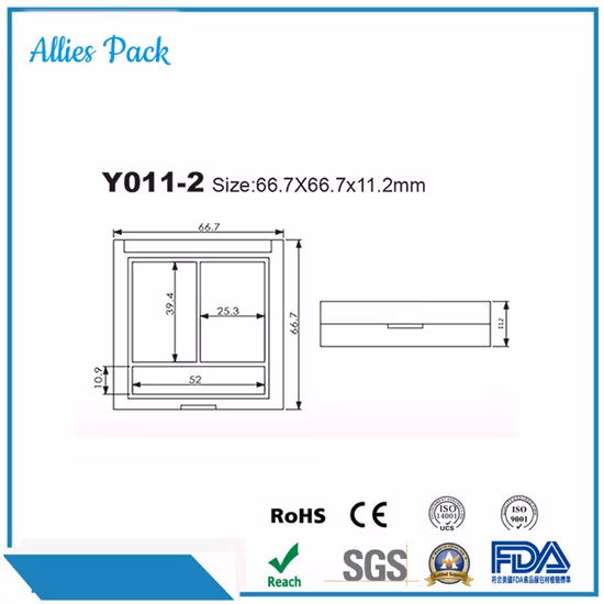 Boîte de palette de plaque en plastique de maquillage avec étui compact